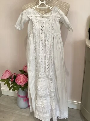 £65 • Buy Antique Vintage Christening Gown Mid 1800s Victorian Heirloom Baptism Dress