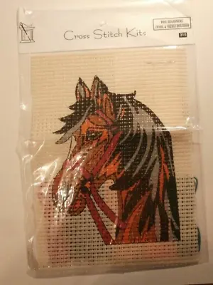 £3.99 • Buy Beginners Children's Stamped Cross Stitch Kit - HORSE PONY - Canvas Yarn