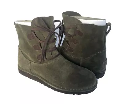 UGG ELVI SPRUCE LACE UP SUEDE ANKLE Boot US 11 / EU 42 / UK 9.5 NIB • $105