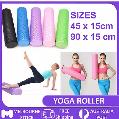 $20.97 • Buy Pilates Foam Roller Long Physio Yoga Fitness GYM Exercise Training 45/90CM EVA