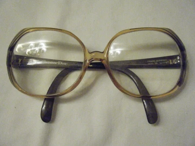 $60 • Buy Vtg 70s  Christian Dior Eyeglasses Brown Striped Germany Frame  2035 - 20