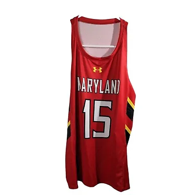 Maryland Terps Racerback Lacrosse Jersey Womens Sz Medium Under Armour Red #15 • $21.25