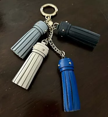 Michael Kors Leather Multi Cascading Tassels Keychain Bag Charm Shades Of Blue • $24.99