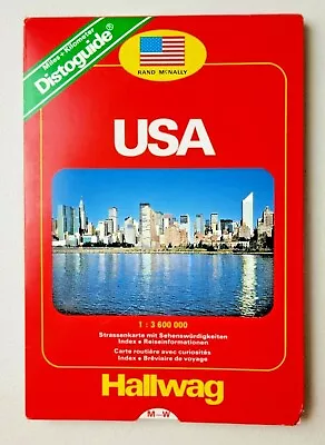 VTG Rand McNally Hallwag USA Road Map W/Places Of Interest Distoguide Mileage  • $15