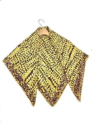 Authentic Louis Vuitton Leopard Pattern Silk Scarf Yellow 85 X 85cm Women • £152.51