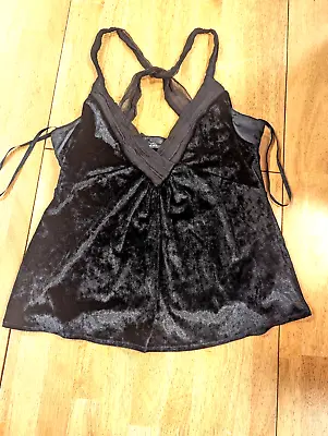 $13.59 • Buy Zara Collection Womens Camisole Top Black Spaghetti Strap Velvet Cami Size M