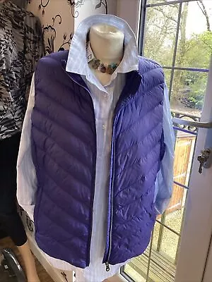 Ladies M&S Size 18 Feather & Down Puffa Gilet In Ultraviolet Colour Hardly Worn • £19.65