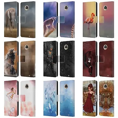 Official Simone Gatterwe Assorted Designs Leather Book Case For Motorola Phones • $22.95