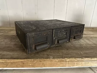 1900s Shaw Walker Drawer Metal Card Catalog Cabinet Industrial Office Study • $200