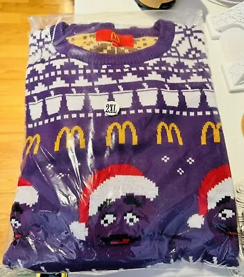 Purple Grimace Holiday Knit Sweater By McDonald’s - XXL In Hand Ships Same Day • $149.99