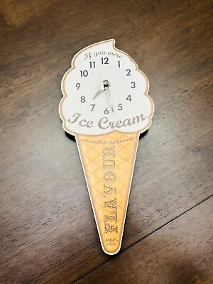 Ice Cream Wall Clock Great For An Ice Cream Shop Quartz Needle Vintage Look • $40