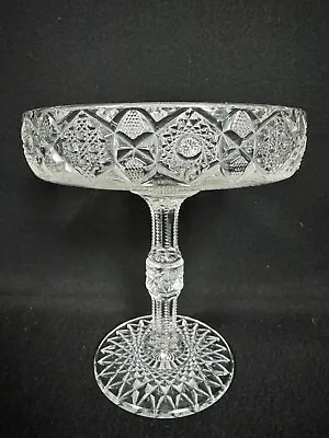 Vintage Pressed Glass Clear Pedestal Candy Compote Dish 6  Tall • $8.49