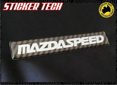 Carbon Fibre & Chrome Mazdaspeed Style Badge Emblem Sticker To Suit Mx5 Mazda 3 • $20