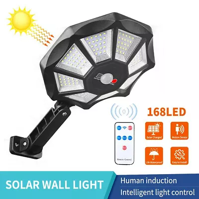 Solar Light Outdoor Motion Sensor Wall 168LED Waterproof Garden Yard Street Lamp • $19.97