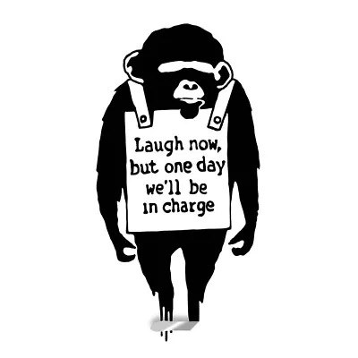 Banksy Monkey Wall Sticker Art Vinyl Graffiti Chimp Mural Laugh Now Gorilla • $137.70