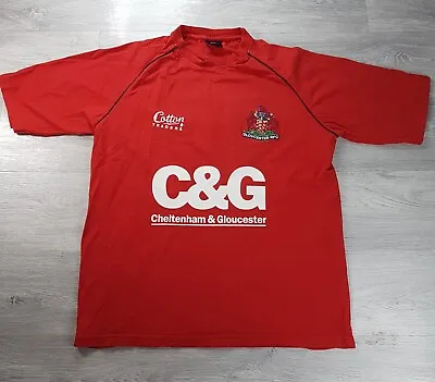 Retro Cotton Traders Gloucester RFC Rugby Union C&G Red Training T-Shirt Medium • £19.95