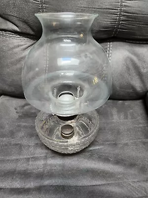 Antique Clear Glass Oil Kerosene Lamp And Eagle Burner • $36