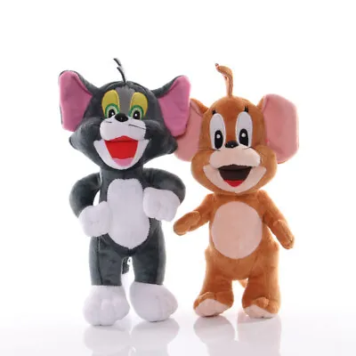 25cm Cartoon Tom And Jerry Cat Mouse Plush Stuffed Doll Toy Kids Gift • $19.98