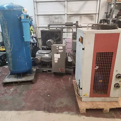 $11500 • Buy 75hp Leroi Air Compressor 460v With   500cfm Air  Dryer And Tank/2 Filter 