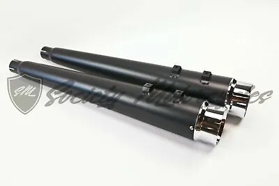 Electra Glide Harley Black Megaphone Slip-On Mufflers Exhaust Pipes Touring  • $149.95