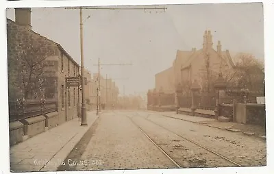 1907 RP Postcard Keighley Road Colne Lancashire Tram Lines - Whitaker Clog Maker • £7.99