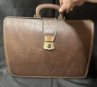 Vintage Antique Faux Leather Doctor Bag Lawyer Briefcase Ultimate Brand MCM • $85