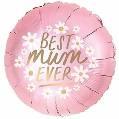 Mothers Day Best Mum Daisy Flowers Pink Foil Balloon Birthday Tea Party • £3.89
