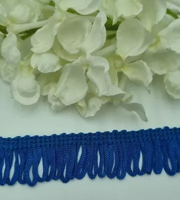 Upholstery Tassel Trim Loop 20 Mm Royal Blue Fringe Dress Lampshade Bullion Free • £2.29