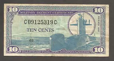 USA Military Payment Certificate 10 Cents 1969 (series 681); F+; P-M76; L-B1080a • $6