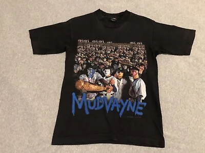 Vintage 2002 Mudvayne Can You Dig It Tour Black T-Shirt The Warriors Size Small • $106.25