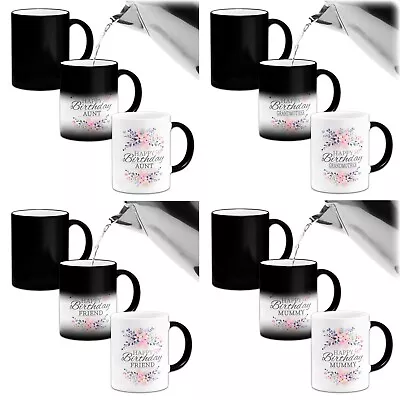 £8.99 • Buy Titled Floral Happy 50th Birthday...Novelty Heat Colour Changing Mug 