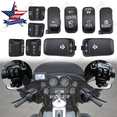 $16.82 • Buy Black Hand Control Switch Housing Button Cover Cap Kit Fit For Harley 1996-2013
