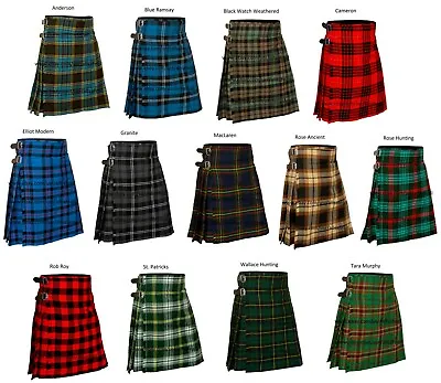 Men's 5 Yard Scottish Kilts Tartan Kilt 13oz Highland Casual Kilt (20 TARTANS) • $26.99