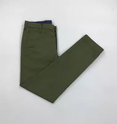 Men's Khaki Green Levi's Trousers W32 L32 Sta-Prest Slim Fit Chinos Flat Front B • £49.99