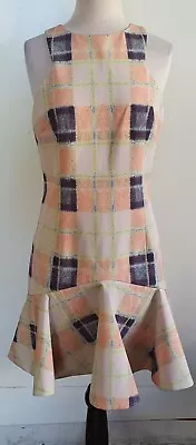 FINDERS KEEPERS Womens Ivory/Apricot Check Dress Size M • $38.95