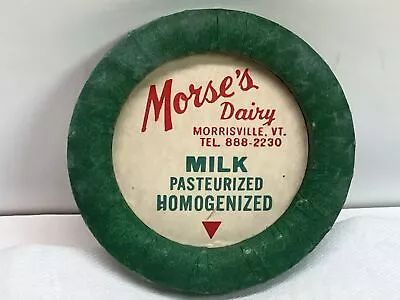 Vtg Milk Bottle Cap Morse's Dairy Morrisville VT Pasteurized Homogenized NOS • $3.99