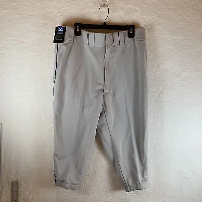 Mizuno Crush Knicker Braided Pant Men 2XL Gray Baseball Elastic Bottom 7077 • $27.99