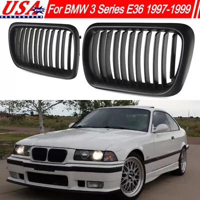 Front Bumper Kidney Grill Grille For BMW E36 M3 318i 325i 1992-1997 Matte Black • $31.99