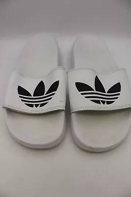 Adidas Originals Shoes Adilette Lite Slides White Slip On Sandals Mens Us 10 • $35