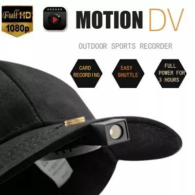 Baseball Cap Design 1080P HD Security Hat Camera AVI Tiny Video Recording Camera • $48.42