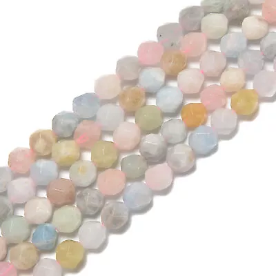 Pink Morganite Faceted Star Cut Beads Size 8mm 15.5  Strand • $12.59