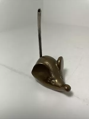 Vintage All Brass Mouse Paperweight/Ring Holder Figurine • $15