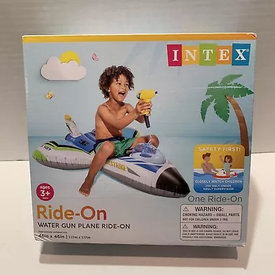 Intex Water Gun Plane Ride On Kids Swimming Pool Float Raft W/ Squirt Gun 46x46 • $47.54