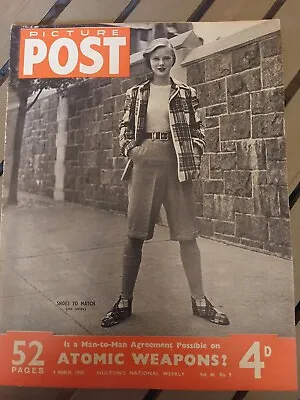 £6.50 • Buy Vintage Picture Post Magazine - 4th MAR 1950 - Atomic Weapons/Wales Rugby - E66