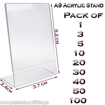 New A9 Acrylic Portrait Poster Menu Holder Perspex Leaflet Display Stands  • £5.28