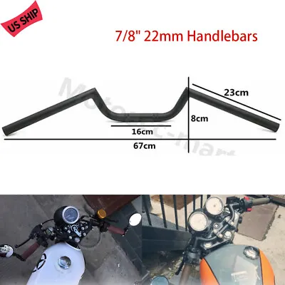 For Cafe Racer Black Handlebar Bars 7/8  22mm CB500 CB750 KZ650 KZ550 • $42.25