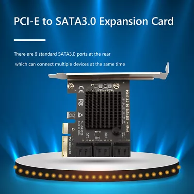 PCIe SATA Adapter 6 Port SATA III To PCI Express 3.0 X4 Internal Expansion Card • £25.07