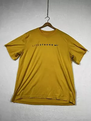 Nike Livestrong Men's XL Yellow S/S Athletic T Shirt Wicking Live Strong Dri Fit • $19.99