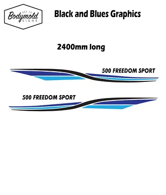 Quintrex Freedom Boat Graphics  2400mm Long Black/Blues 500 FREEDOM SPORT • $178.25