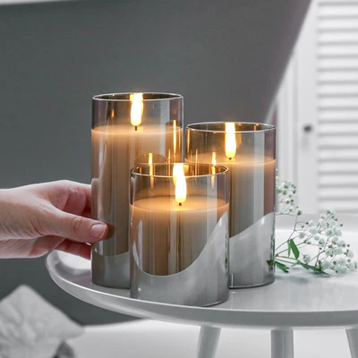 £10.79 • Buy  Authentic Flame Battery Flickering LED Candle Lights Glass Jar Wax | Indoor